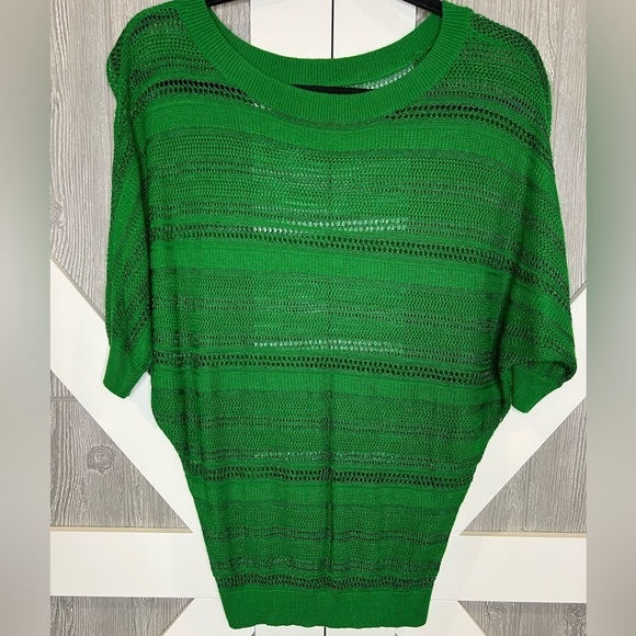 Express Loose Knit Short Sleeve Sweater Kelly Green Small - Picture 1 of 4